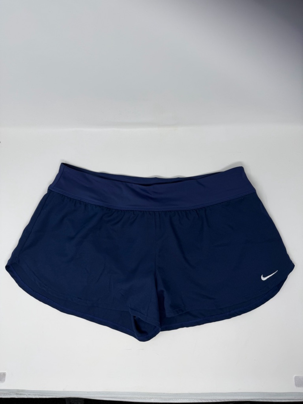 Nike Navy Women's Athletic/Swim Shorts with Swoosh
